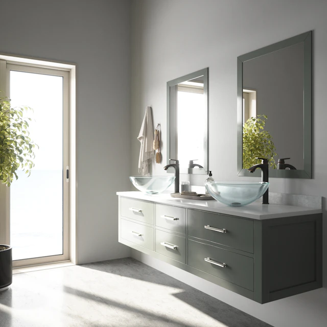 Giovanni Iridescent Glass 17 in. L x 17 in. W x 7 in. H Round Vessel Bathroom Sink - angle 4 - other