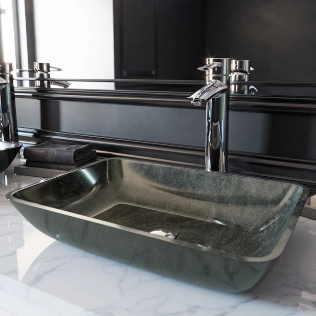 Donatello Artistic Onyx Gray Glass 18 in. L x 13 in. W x 4 in. H Rectangular Vessel Bathroom Sink - image 2 - other