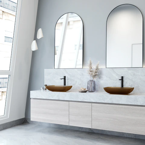 Matte Shell Sottile Amber Glass 18 in. L x 13 in. W x 4 in. H Rectangular Vessel Bathroom Sink - image 11 - other