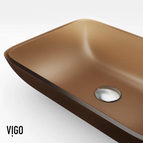 Matte Shell Sottile Amber Glass 18 in. L x 13 in. W x 4 in. H Rectangular Vessel Bathroom Sink - image 8 - other