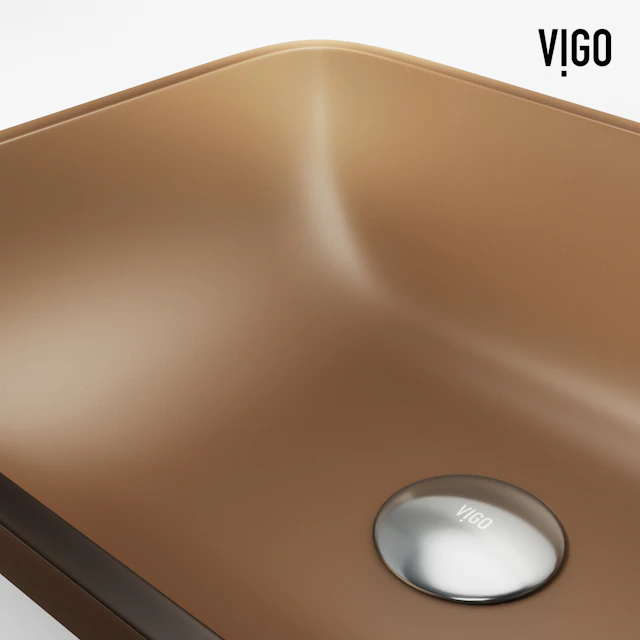 Matte Shell Sottile Amber Glass 18 in. L x 13 in. W x 4 in. H Rectangular Vessel Bathroom Sink - angle 9 - other
