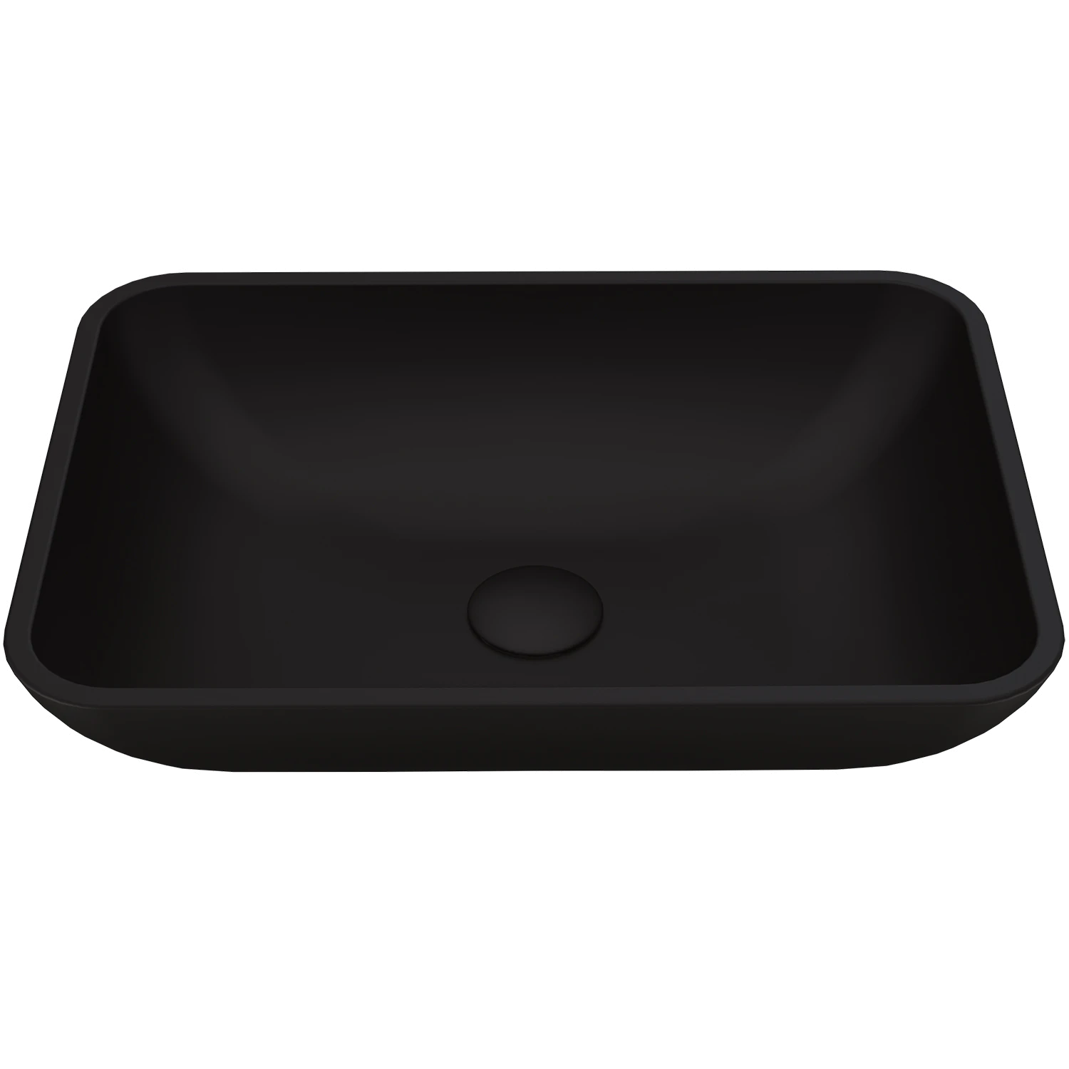 Matte Shell Sottile Black Glass 18 in. L x 13 in. W x 4 in. H Rectangular Vessel Bathroom Sink