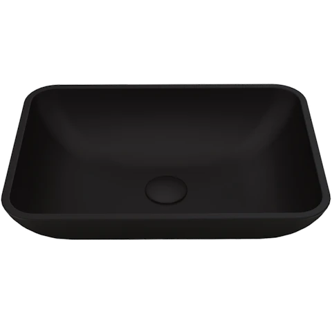 Matte Shell Sottile Black Glass 18 in. L x 13 in. W x 4 in. H Rectangular Vessel Bathroom Sink - image 1 - other