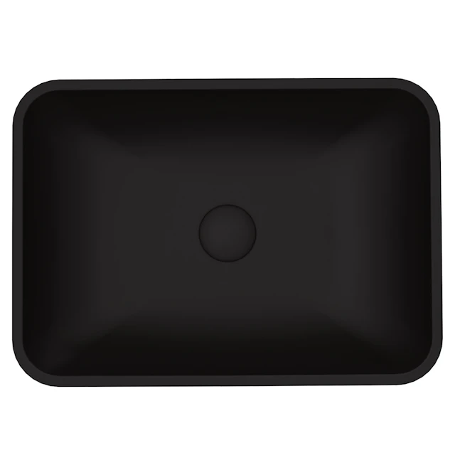 Matte Shell Sottile Black Glass 18 in. L x 13 in. W x 4 in. H Rectangular Vessel Bathroom Sink - angle 3 - other
