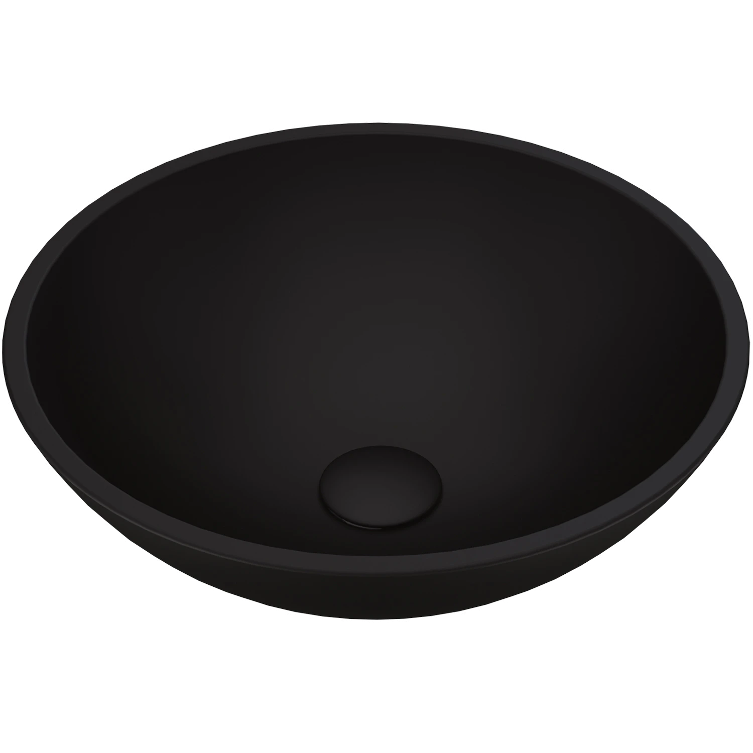 Cavalli Modern Black Matte Shell Glass  Round Vessel Bathroom Sink