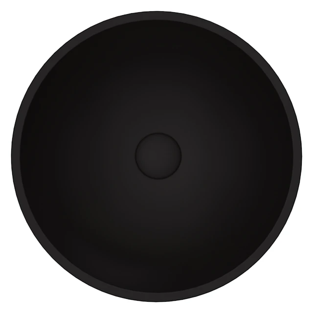 Cavalli Modern Black Matte Shell Glass  Round Vessel Bathroom Sink - angle 3 - other