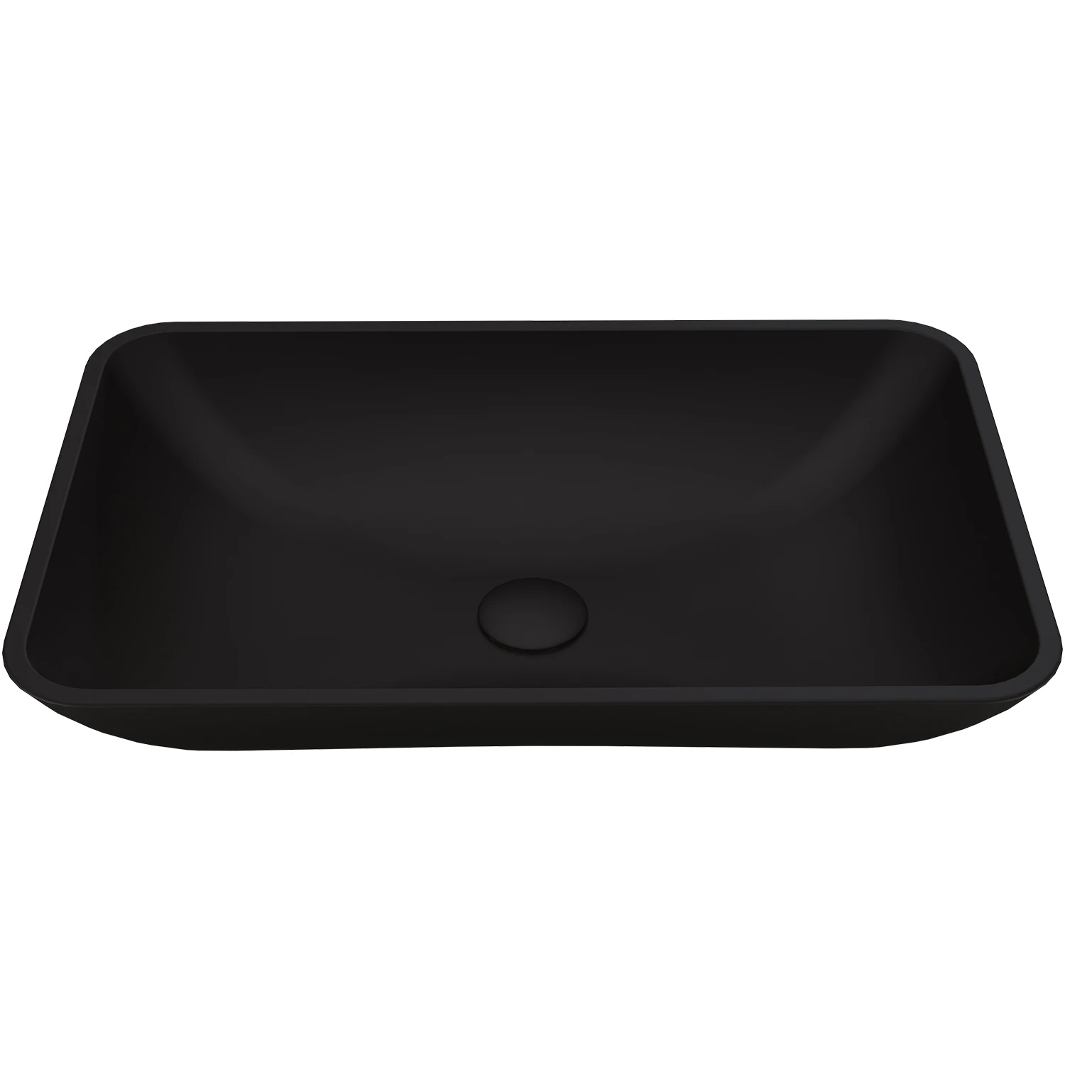 Hadyn Modern Black Matte Shell Glass 22 in. L x 14 in. W x 4 in. H Rectangular Vessel Bathroom Sink
