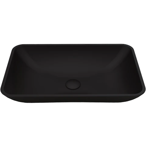 Hadyn Modern Black Matte Shell Glass 22 in. L x 14 in. W x 4 in. H Rectangular Vessel Bathroom Sink - image 1 - other