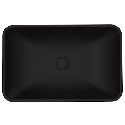 Hadyn Modern Black Matte Shell Glass 22 in. L x 14 in. W x 4 in. H Rectangular Vessel Bathroom Sink - image 3 - other