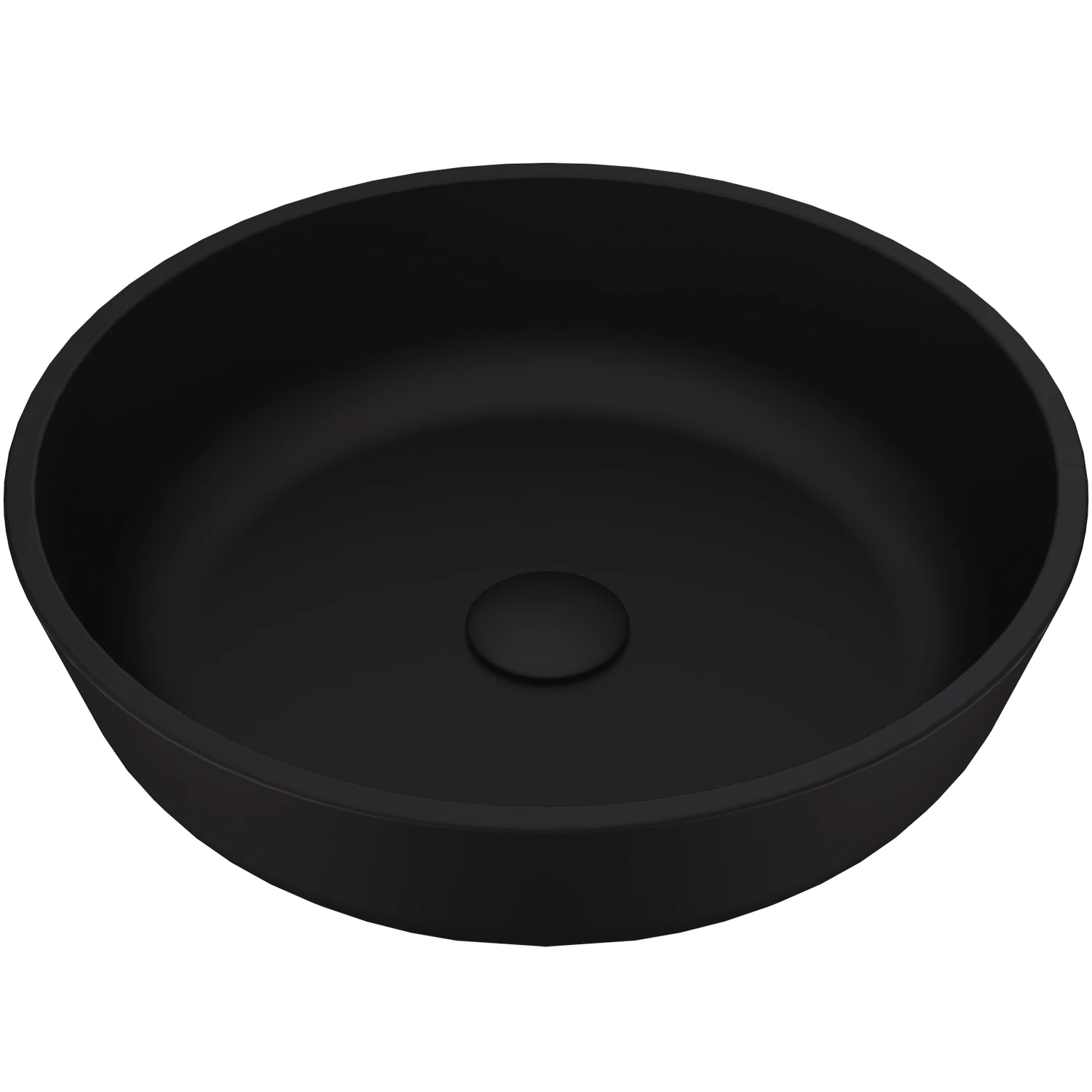 Modern Modus Black Matte Shell Glass 17 in. L x 17 in. W x 4 in. H Round Vessel Bathroom Sink