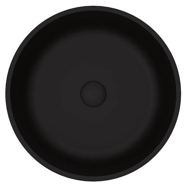 Modern Modus Black Matte Shell Glass 17 in. L x 17 in. W x 4 in. H Round Vessel Bathroom Sink - angle 3 - other