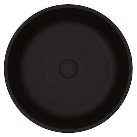 Modern Modus Black Matte Shell Glass 17 in. L x 17 in. W x 4 in. H Round Vessel Bathroom Sink - image 3 - other