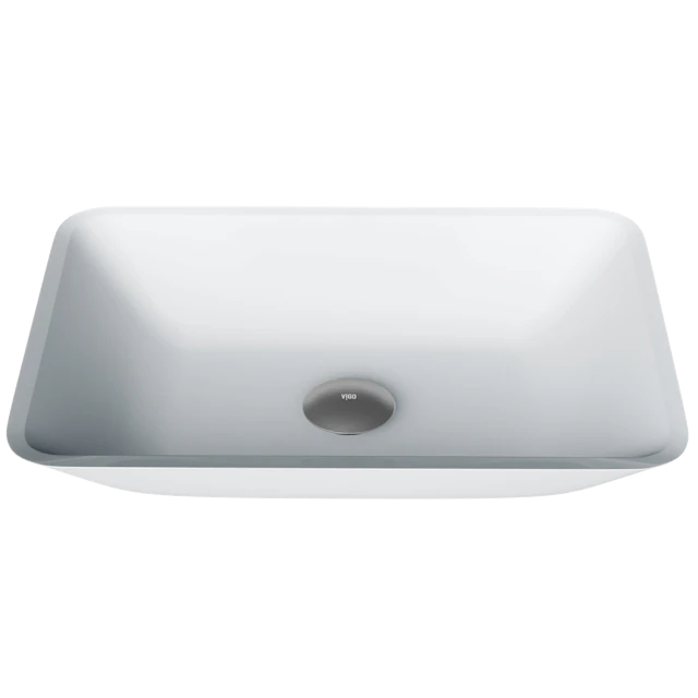 Matte Shell Sottile White Glass 18 in. L x 13 in. W x 4 in. H Rectangular Vessel Bathroom Sink - angle 1 - other