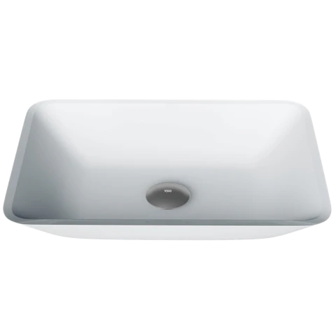 Matte Shell Sottile White Glass 18 in. L x 13 in. W x 4 in. H Rectangular Vessel Bathroom Sink - image 1 - other