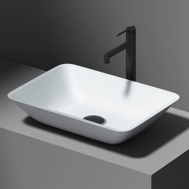Matte Shell Sottile White Glass 18 in. L x 13 in. W x 4 in. H Rectangular Vessel Bathroom Sink - angle 10 - other