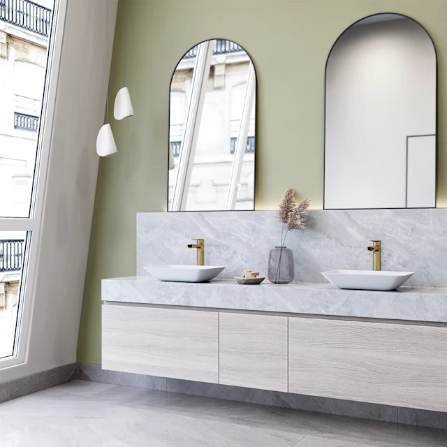 Matte Shell Sottile White Glass 18 in. L x 13 in. W x 4 in. H Rectangular Vessel Bathroom Sink - angle 3 - other