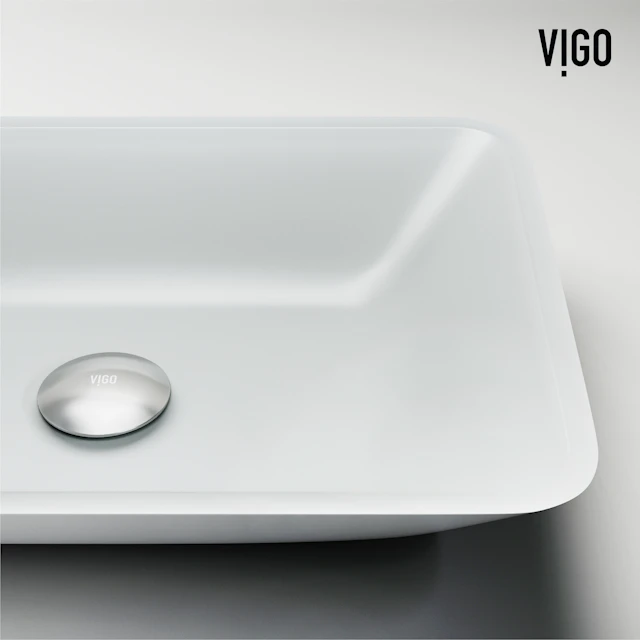 Matte Shell Sottile White Glass 18 in. L x 13 in. W x 4 in. H Rectangular Vessel Bathroom Sink - angle 6 - other