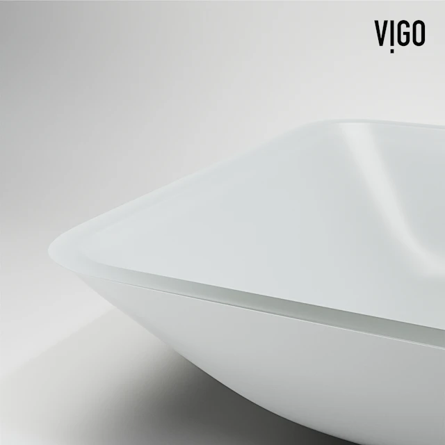 Matte Shell Sottile White Glass 18 in. L x 13 in. W x 4 in. H Rectangular Vessel Bathroom Sink - angle 7 - other