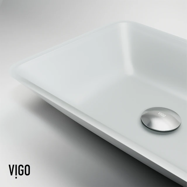 Matte Shell Sottile White Glass 18 in. L x 13 in. W x 4 in. H Rectangular Vessel Bathroom Sink - angle 8 - other