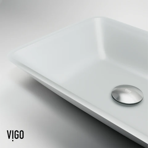 Matte Shell Sottile White Glass 18 in. L x 13 in. W x 4 in. H Rectangular Vessel Bathroom Sink - image 8 - other