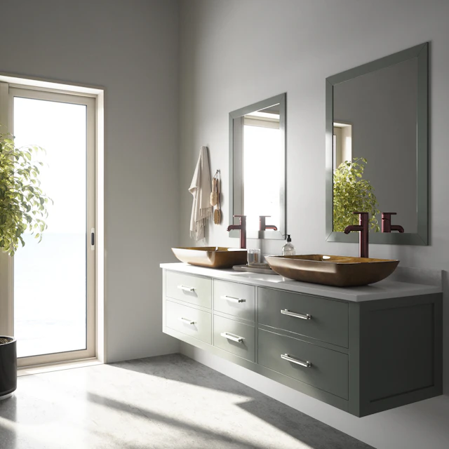 Donatello Gold Glass 22 in. L x 14 in. W x 5 in. H Rectangular Vessel Bathroom Sink - image 4 - other