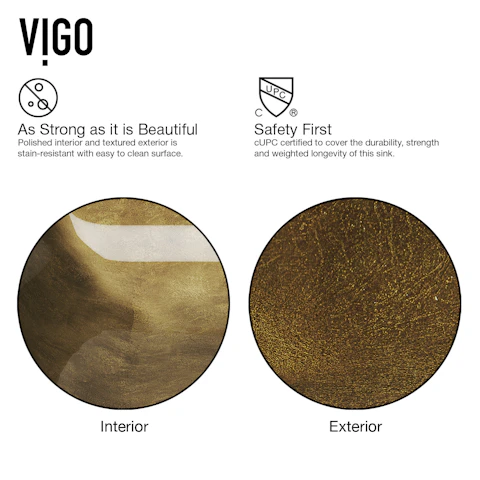 Donatello Gold Glass 22 in. L x 14 in. W x 5 in. H Rectangular Vessel Bathroom Sink - image 6 - other