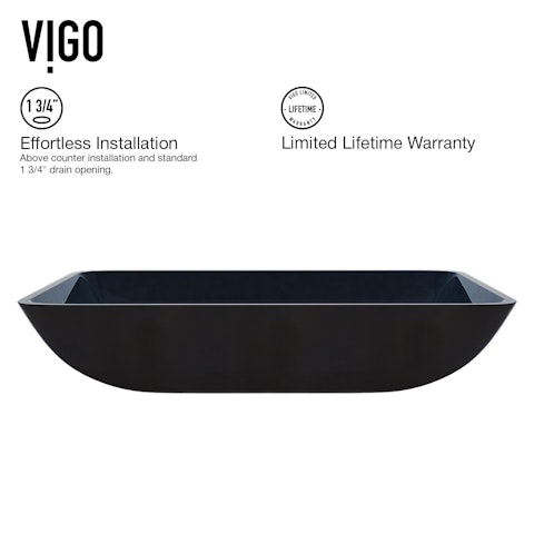 Glass Rectangular Vessel Bathroom Sink in Turquoise Blue with Duris Faucet and Pop-Up Drain - image 6 - other