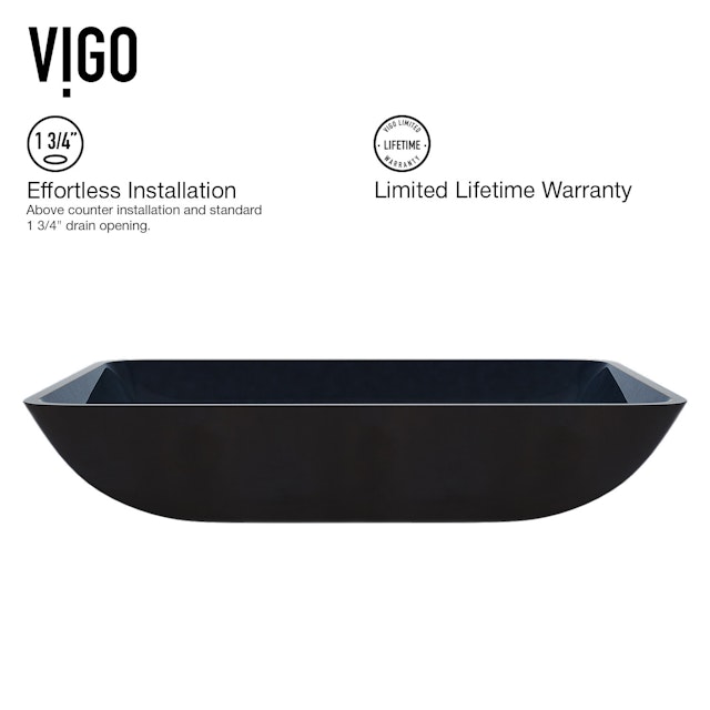 Glass Rectangular Vessel Bathroom Sink in Turquoise Blue with Duris Faucet and Pop-Up Drain - image 6 - other