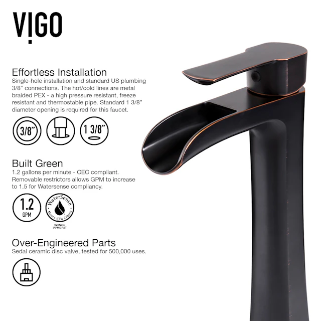Glass Rectangular Vessel Bathroom Sink in Chocolate Brown with Niko Faucet and Pop-Up Drain - angle 10 - other