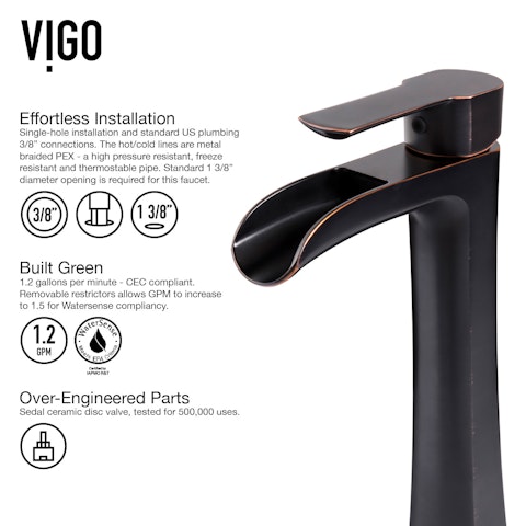 Glass Rectangular Vessel Bathroom Sink in Chocolate Brown with Niko Faucet and Pop-Up Drain - image 10 - other