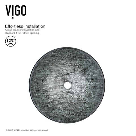 Glass Round Vessel Bathroom Sink in Titanium Gray with Niko Faucet and Pop-Up Drain - image 5 - other