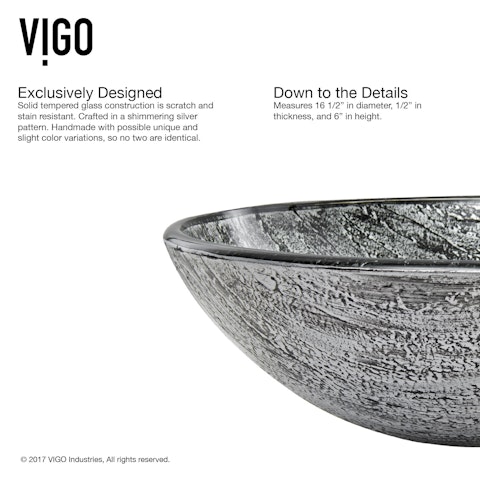 Glass Round Vessel Bathroom Sink in Titanium Gray with Niko Faucet and Pop-Up Drain - image 7 - other