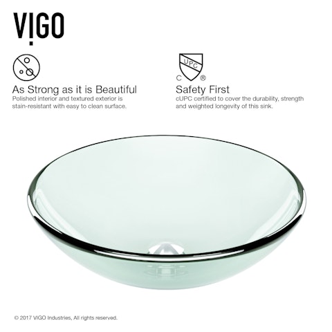 Glass Round Vessel Bathroom Sink in Iridescent with Niko Faucet and Pop-Up Drain - image 5 - other