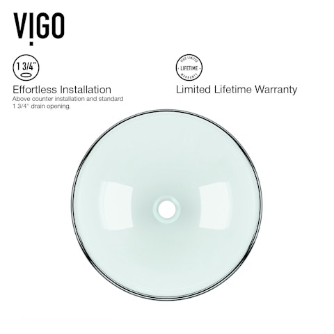 Glass Round Vessel Bathroom Sink in Iridescent with Niko Faucet and Pop-Up Drain - image 6 - other