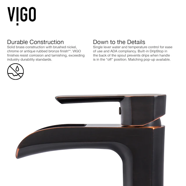 Glass Round Vessel Bathroom Sink in Russet Brown with Niko Faucet and Pop-Up Drain - angle 11 - other