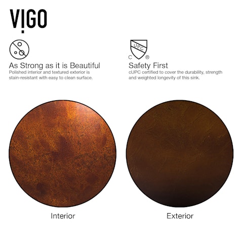 Glass Round Vessel Bathroom Sink in Russet Brown with Niko Faucet and Pop-Up Drain - image 6 - other