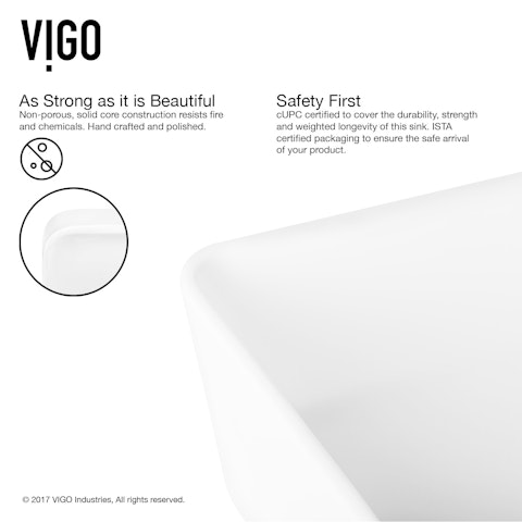 Matte Stone Marigold Composite Rectangular Vessel Bathroom Sink in White with Niko Faucet and Pop-Up Drain - image 6 - other