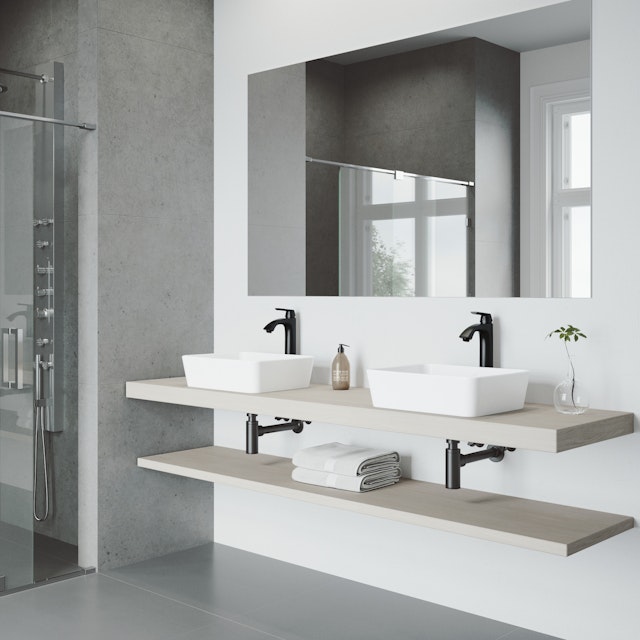 Matte Stone Marigold Composite Rectangular Vessel Bathroom Sink in White with Faucet and Pop-Up Drain - image 2 - other