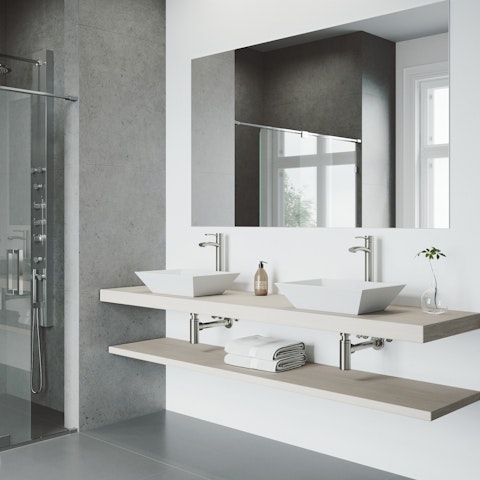 Matte Stone Vinca Composite Rectangular Vessel Bathroom Sink in White with Faucet and Pop-Up Drain - image 2 - other