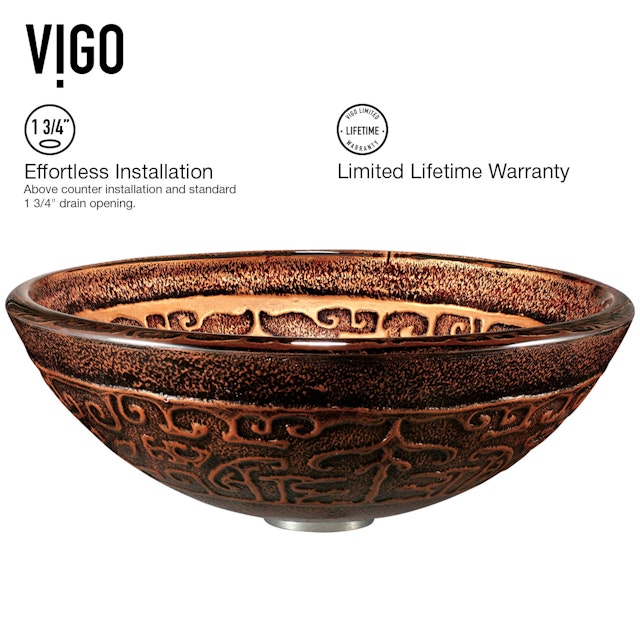 Vessel Bathroom Sink in Copper Mosaic with Faucet Set in Oil Rubbed Bronze - image 5 - other