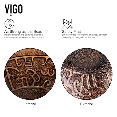 Vessel Bathroom Sink in Copper Mosaic with Faucet Set in Oil Rubbed Bronze - image 6 - other