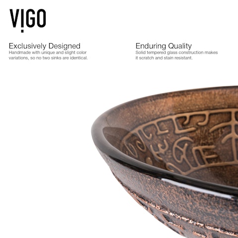 Vessel Bathroom Sink in Copper Mosaic with Faucet Set in Oil Rubbed Bronze - image 7 - other