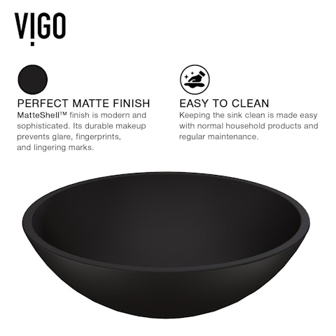 Matte Shell Cavalli Glass Round Vessel Bathroom Sink in Black with Duris Faucet and Pop-Up Drain - image 6 - other