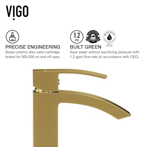 Matte Stone Vinca Composite Rectangular Vessel Bathroom Sink in White with Duris Faucet and Pop-Up Drain in Matte Gold - image 13 - other