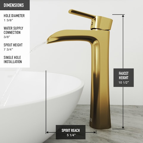 Glass Rectangular Vessel Bathroom Sink in Onyx Gray with Niko Faucet and Pop-Up Drain in Matte Gold - image 9 - other