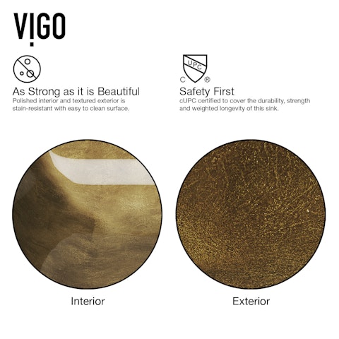 Glass Rectangular Vessel Bathroom Sink in Gold with Norfolk Faucet and Pop-Up Drain in Matte Gold - image 6 - other