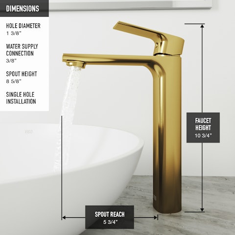 Glass Rectangular Vessel Bathroom Sink in Gold with Norfolk Faucet and Pop-Up Drain in Matte Gold - image 9 - other