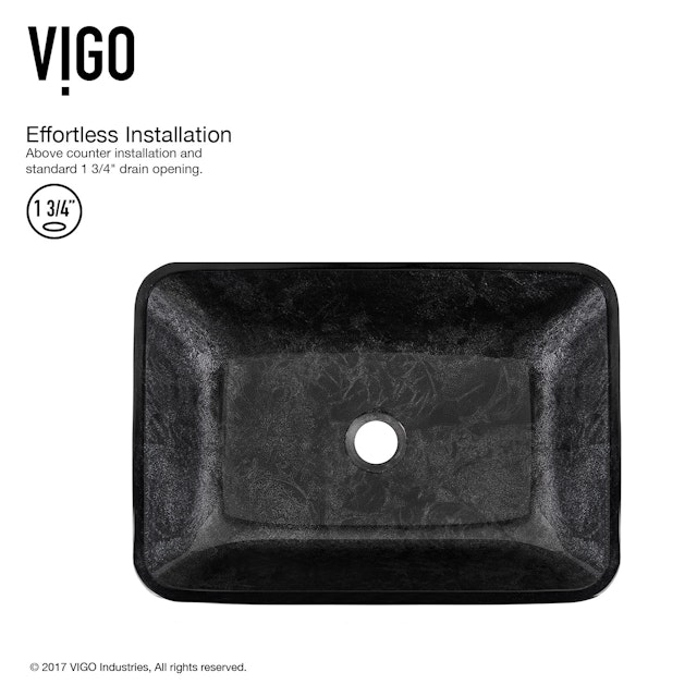 Glass Rectangular Vessel Bathroom Sink in Onyx Gray with Linus Faucet and Pop-Up Drain - image 3 - other