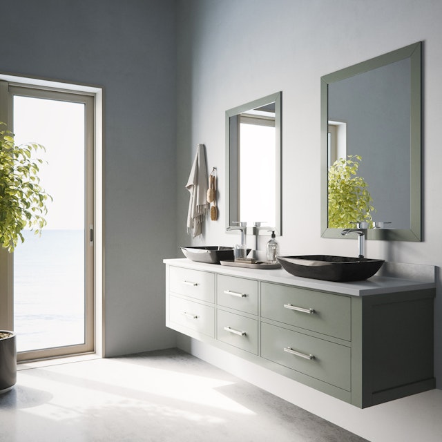 Glass Rectangular Vessel Bathroom Sink in Onyx Gray with Niko Faucet and Pop-Up Drain - image 13 - other