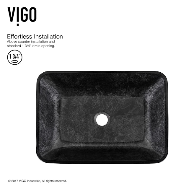 Glass Rectangular Vessel Bathroom Sink in Onyx Gray with Niko Faucet and Pop-Up Drain - image 3 - other